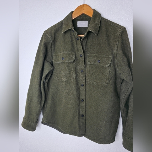 Everlane Men's Heavyweight Overshirt, Size M, Heathered Green Color - Picture 3 of 8